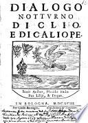 Dialogo notturno di Clio, e di Caliope