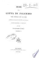 Diari della citta di Palermo dal secolo 16. al secolo 19. pubblicati sui manoscritti della Biblioteca comunale