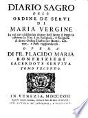 Diario Sagro Dell'Ordine De'Servi Di Maria Vergine