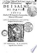 Dichiaratione de i Dichiaratione de i salmi di David, fatta dal rever. padre frate Francesco Panigarola