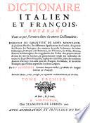 Dictionaire italien-francois (et francois italien) (etc.) Nouvelle ed. revue, corrigee et augmentee considerablement par l'auteur