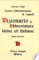 Dictionnaire alphabétique d'abréviations latines et italiennes des manuscrits