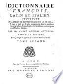 Dictionnaire italien, latin et François