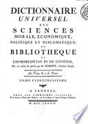 Dictionnaire universel des sciences morale, économique, politique et diplomatique