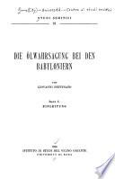 Die Ölwahrsagung bei den Babyloniern
