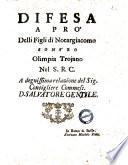 Difesa a pro' delli figli di Notargiacomo contro Olimpia Trojano nel S.R.C. a degnissima relazione del sig. consigliere commess. d. Salvatore Gentile. In banca di Basile. Scrivano Michele Pinto [Francescantonio Petrone]