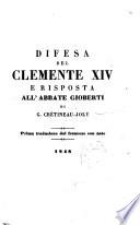 Difesa del Clemente 14. e risposta all'abbate Gioberti