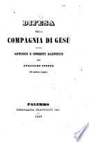 Difesa della compagnia di Gesù contro antiche e recenti calunnie