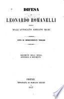 Difesa di Leonardo Romanelli