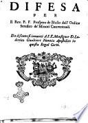 Difesa per il rev. P.F. Prospero de Blasio dell'ordine Serafico de' Minori conventuali da discutersi innanzi A.S.E. monsignor D. Lodovico Gualtieri nunzio apostolico in questa real corte [Michele Giordano]