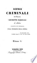 Difese criminali dell'avvocato Giuseppe Marocco ... precedute da sua dissertazione sulla necessità della difesa