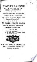 Dimostrazione della ignoranza e della empieta dell' anonimo scrittore delle riflessioni sopra la chiefa in generale (etc.)