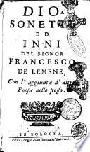 Dio. Sonetti, ed inni del signor Francesco Lemene, con l'aggiunta d'altre poesie dello stesso
