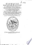 Dionisio Alicarnasseo Delle cose antiche della citta di Roma