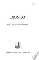 Dioniso; bollettino dell ́Istituto nazionale del dramma antico