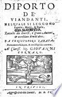 Diporto de'viandanti, nel quale si leggono Facetie, Motti,&Burle, ... raccolte da diversi ... auttori ... da C. Z., etc