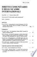 Diritto comunitario e degli scambi internazionali