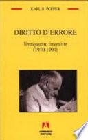 Diritto d'errore. Ventiquattro interviste (1970-1994)