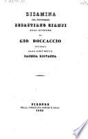 Disamina ... sull'opinione di Gio. Boccaccio intorno alla così detta Papessa Giovanna