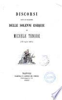 Discorsi fatti in occasione delle solenni esequie di Michele Tenore (20 luglio 1861)