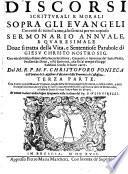 Discorsi scritturali e morali sopra gli evangeli
