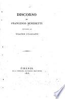 Discorso di Francesco Benedetti intorno al teatro italiano