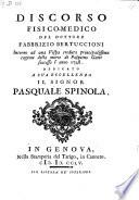 Discorso Fisico-Medico Intorno ad una Vespa creduta ... cagione della morte di Pasquino Gatti successa l'anno 1748