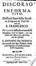 Discorso informativo delli 3 Stati della Serafica religione de'Frati Minori