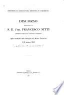 Discorso pronunziato da S.E. l'on. Francesco Nitti agli elettori del collegio di Muro Lucano il 22 ottobre 1913