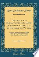 Discours sur la Translation de la S. Maison de Nazareth à Lorette, le 10 Décembre de l'An 1294