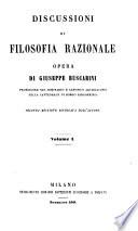 Discussioni di filosofia razionale