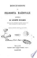 Discussioni di filosofia razionale opera di Giuseppe Buscarini