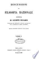 Discussioni di filosofia razionale opera di Giuseppe Buscarini