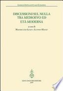 Discussioni sul nulla tra Medioevo ed età moderna