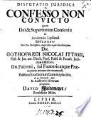 Disputatio juridica de confesso non convicto