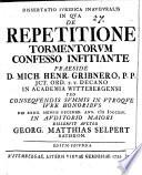 Diss. iur. inaug., in qua de repetitione tormentorum confesso infitiante
