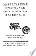 Dissertatione epistolare sulla letteratura ravennate [Gioseffantonio Pinzi!