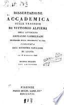 Dissertazione accademica sulle tragedie di Vittorio Alfieri