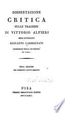 Dissertazione critica sulle tragedie di Vittorio Alfieri