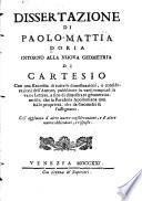Dissertazione di Paolo-Mattia Doria intorno alla nuova geometria di Cartesio