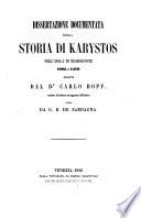 Dissertazione documentata sulla storia di Karystos nell'isola di Negroponte 1205-1470