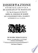 Dissertazione storico-critica sopra il Concilio di Rimini