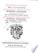 Dissertazioni del cavaliere Lorenzo Guazzesi ..