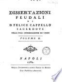 Dissertazioni feudali