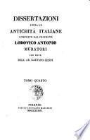 Dissertazioni sopra le antichita italiane composte dal proposto Lodovico Antonio Muratori