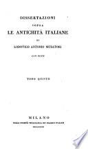 Dissertazioni sopra le antichità italiane