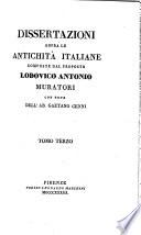 Dissertazioni sopra le antichità italiane