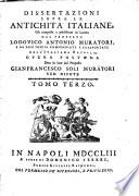 Dissertazioni sopra le antichita italiane