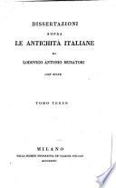Dissertazioni sopra le antichita italiane