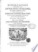 Dissertazioni sopra le antichitá italiane